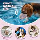 Dog Muzzle,Mesh Soft Muzzle for Small Medium Large Sized Dogs, Breathable Reflective Adjustable Puppy Muzzles with Collar for Scavenging Grooming Biting Chewing,Allows Panting and Drinking(Pink L)