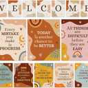 Decorably 15 Boho Welcome Sign for Classroom, Matte-Laminated Inspirational Boho Classroom Decorations for Teachers, Preschool, Elementary