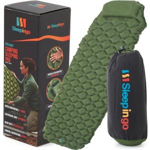 Sleeping Pad for Camping, Green Nylon TPU, Lightweight & Compact, Ideal for Camping and Hiking, Durable Material