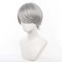 Anime Yu Narukami Wig Gray Bowl-shaped Short Straight Party Hair Halloween Cosplay Props Accessory