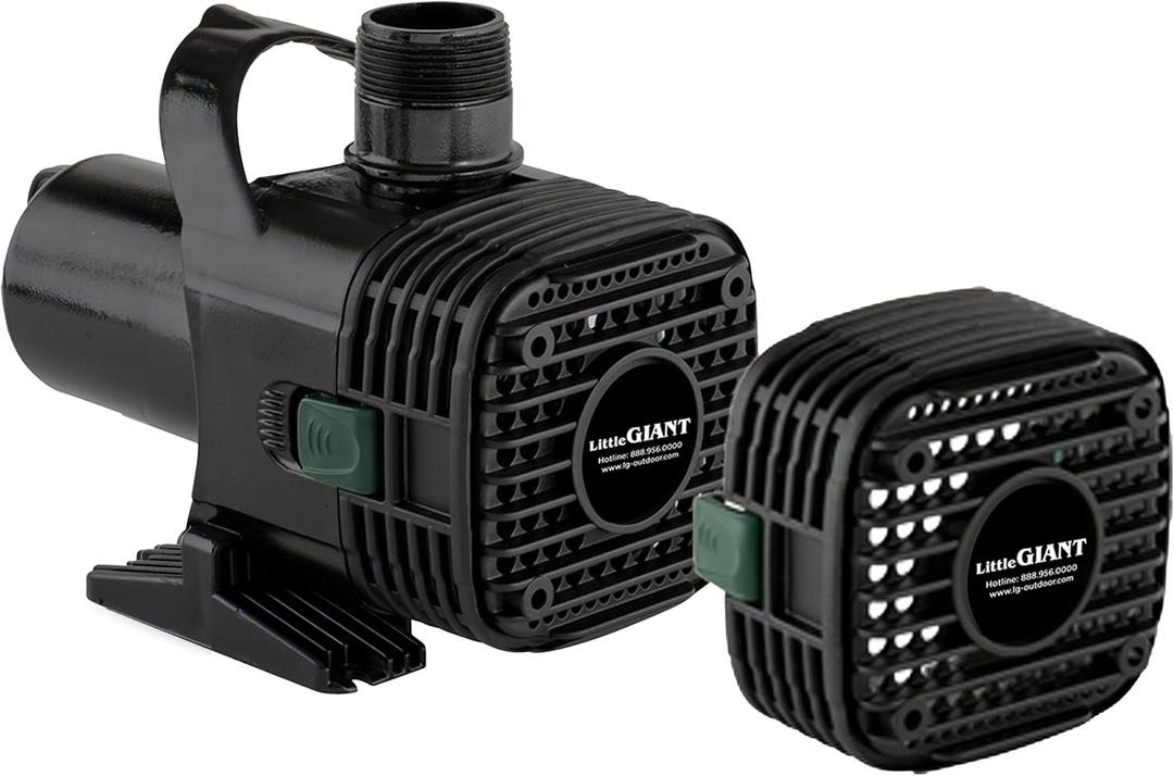 Little Giant F40-5500 115-Volt, 5540 GPH Wet Rotor Pump with 20-Ft. Cord for ponds up to 5500 Gallons, Black, 566727
