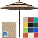 EliteShade USA 10-Year-Non-Fading 10ft 3-Tier Market Patio Umbrella, Commercial Grade Outdoor Table Umbrella with Crank Open, Windproof & UPF 50+ UV Protection, Heavy Duty Ventilation for Garden, Deck, Pool, Backyard, Beach & Bistro, Heather Beige