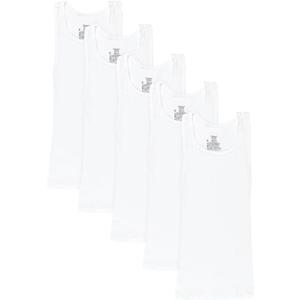 Hanes Boys' Ecosmart Cotton Tank Undershirt 3-Pack, XL, White