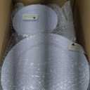 FLOWERCAT 200PCS White Plastic Plates Disposable Plates for Party - Heavy Duty Plastic Plates - 100 10" Dinner Plates and 100 7" Salad Plates for Wedding & New Year Parties and Events