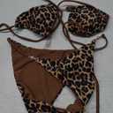 SOLY HUX Bathing Suit for Women Leopard Print Bikini Sets Two Piece Swimsuit, S