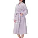 Yurhap Premium Robes for Women - Super Soft Cozy Fleece Womens Robe Plush Long Bathrobe.S,M