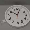 AKCISOT Wall Clock Silent Non Ticking Modern Wall Clocks Battery Operated 10 Inch, Analog Small Classic Clock Decorative for Bedroom, Kitchen, Home Office, Bathroom, School, Living Room (White)
