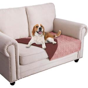 Ameritex Waterproof Dog Bed Cover Pet Blanket for Furniture Bed Couch Sofa Reversible (30x53 Inch (Pack of 1), Pink+burgundy)
