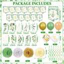 42pcs Baby Shower Decoration, Neutral WELCOME BABY Banner,3 Eucalyptus Leaves Pennant, 15 Greenery Paper Flower,6 Hanging Swirls,18 Balloons for Boy Girl Birthday Party (Sage Green)