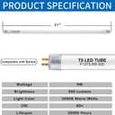 21 Inch F13T5/WW LED Replacement Bulbs, 3000K Warm White, T5 LED 9 Watts Replace Fluorescent Bulb with LED, Replacement Tube for Counter and Cabinet Fixture, 4 Pack