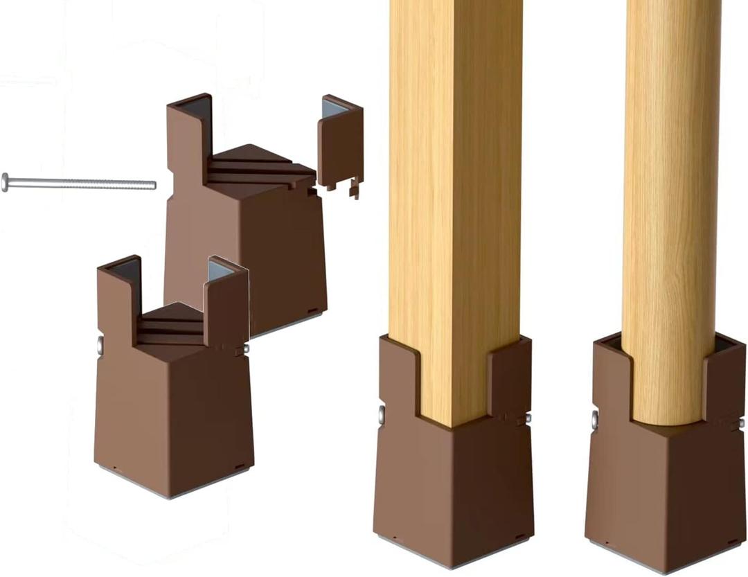 Sephyroth Adjustable Bed Risers Furniture Risers 4Pack with Screw Clamp Table Desk Chair Risers Bed Risers 2Inch Fit Furniture's Square/Round Leg Diameter from 0.8''1.6''(2Inch Brown)