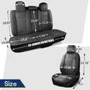 HChengkikz Nappa Leather Car Seat Covers Full Set, Black Car seat Protector 5 Seats, Waterproof Car Seat Cushion, Universal Automotive Seat Covers Fit for SUV Truck Pick-up Sedan, Front and Rear