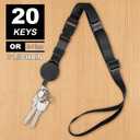 DELSWIN Heavy Duty Retractable Lanyard - 2 Pack Breakaway Lanyards for ID Badges Keys, Retractable Keychain with Upgraded Badge Reel, Lobster Clip, and Key Ring, 10 oz Retraction