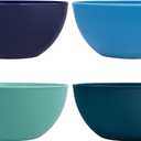 US Acrylic Vista Durable Plastic Salad and Serving 10-inch Bowls | Set of 4 in Coastal Colors | Reusable, BPA-free, Made in the USA | 135 oz. capacity