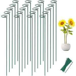 Joyhalo 20 Pack Plant Support Stakes 36 Inches, Plant Stakes, Flower Stakes with 24 Twist Ties, Garden Sticks for Plants Hibiscus, Sunflower, Red Hot Poker, Hydrangea, Tomato, Sapling Etc.