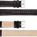 Ritche Christmas Gift Quick Release Leather Watch Bands Genuine Leather Watch Strap for Samsung Galaxy Watch 6 Band Classic 43mm 47mm 40mm 44mm 18mm, 20mm or 22mm for Men and Women, White Elephant Gifts, Stocking Stuffers for Men (Black/ Red Stiching/ Silver)