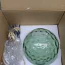 Plug in Pendant Light, Handblown Glass Pendant Light with Dimmable Switch Hanging Lights with Plug in Cord 15ft, Hanging Lamp Plug in for Dining Living Room Kitchen Island Bedroom (Green)