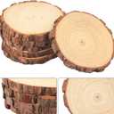 12 PCS 6.3-7.1 Inch Natural Wood Slices, Unfinished Pine Wood Circles with Barks for Coasters, DIY Crafts, Christmas Rustic Wedding Ornaments and Centerpieces,by GNIEMCKIN.