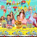 Cartoon Sponge Birthday Supplies, Cute Funny Sea Happy Birthday Tableware for Kid, Party Decoration Supplies with Banner, Tablecloth, Plate, Paper Cup, Napkin
