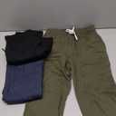 Real Essentials 3 Pack: Boys' Cotton Fleece Sweatpants - Open Bottom Athletic Pants with Pockets for Teens & Kids (Size 4-18) (Medium)