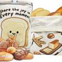 Reusable Linen Bread Bags for Homemade Bread- 2 Pack Cotton Food Storage Bags - 12.6" x 16.5" with Inner Lining - Sourdough Bags, Baking Gifts, & Baking Supplies for Home Bakers - Fresh Keeping