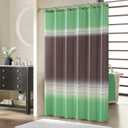 Fabric Shower Curtain, Green and Brown Shower Curtains for Bathroom, Waterproof Bathroom Curtains, 72" W x 72" H