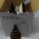 YIZHAO Amber Glass Dropper Bottle 4oz, Tincture Bottles with Glass Dropper, for Essential Oils, Aromatherapy, Cosmetic, Laboratory, Pharmacy, Liquids, Travel 4 Pcs