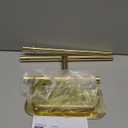 Kitsure Toilet Paper Holder Free Standing – Rustproof Metal Toilet Paper Stand for 4 Rolls with Anti-Slip Base and Shelf for Phone & Small Items, Bathroom Organizers and Storage, Medium, Chrome Gold