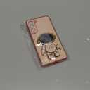 phylla for Samsung Galaxy A54 5G 6.6” Phone Case with Luxury Plating Cute Cartoon Astronaut Stand Holder Case with Side Cute Small Heart Pattern Soft Shockproof Kickstand Bumper Cover (Pink)