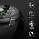 Misxi 2-Pack Case Ultra-Thin Tempered Glass Screen Protector Compatible with Google Pixel Watch 4 (2025) 45mm, High Touch Sensitivity Protective Cover for Pixel Watch 4, Black