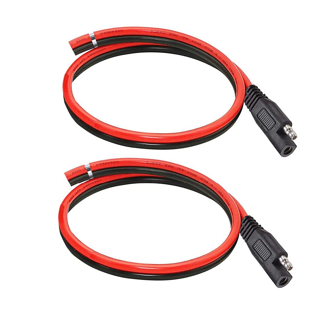 10AWG SAE Connector, Solar Panel Extension Cable with 1FT Quick Connector for Tender Motorcycle Cars Tractor.(2Pack)