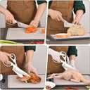Professional Kitchen Scissors for Food,Poultry Shears Heavy Duty with Serrated Edge,Detachable Meat Cutting Scissor for Chicken Bone And Turkey,Bread serrated knife Whit 1Pcs
