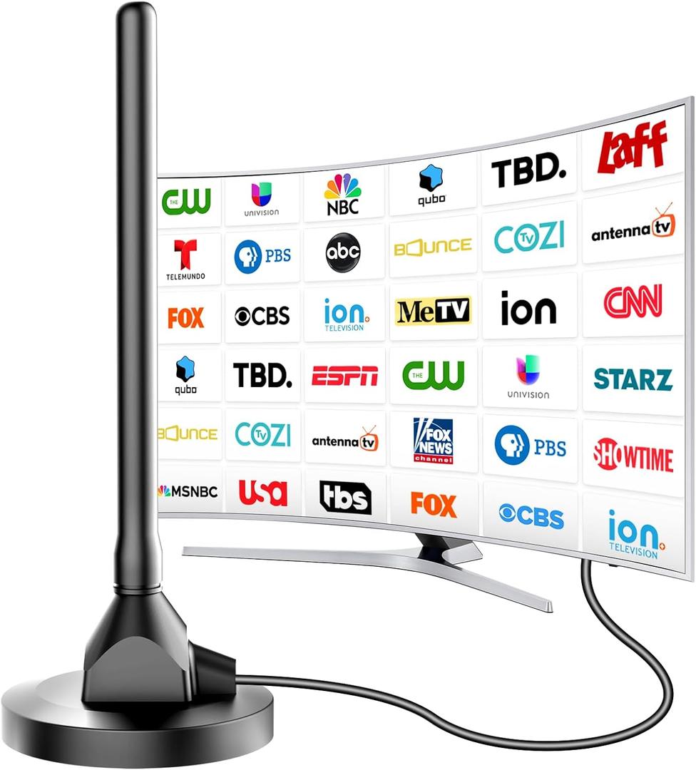 Digital Antenna for Smart TV Indoor, TV Antenna for Local Channels, TVs Antenna Indoor with Strong Magnetic Base,360 Reception HD Antenna for T V Indoors 4k, Antenna Fort T Vs (6.6 in)