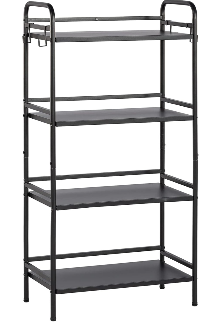 HDANI Storage Shelves, 4-Tier Metal Storage Rack with Shelf,Shelf Organizer,Garage Standing Shelving Unit for Laundry,Bathroom,Kitchen,Pantry, Closet,23.6''W X 13.8''D X 50 H''H,Black
