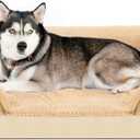 JOYELF Orthopedic Dog Bed for Extra Large Dogs, Foam Sofa Couch Bed, Waterproof with Removable Washable Cover and Nonskid Bottom, Durable - Khaki, M