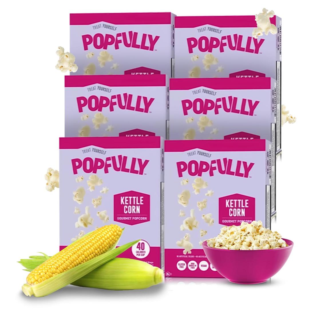 POPFULLY Kettle Microwave Popcorn - Sweet & Salty Perfection, Bulk Case for Movie Snacking - 18-Pack (2.82 Ounce (Pack of 18)) BBD: 

12/23/26