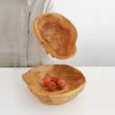 Wooden Bowl Decorative Natural Wood Fruit Bowl, Irregular Creative Wood Bowls, Rustic Hand Carved Candy Snack Keys Serving Bowls for Home Decor (10"-12" Diameter)
