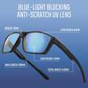 Titan Gaming Glasses, Blue Light Blocking, Night Driving Glasses for Men, Computer Protection, Gift for Gamers (Black)