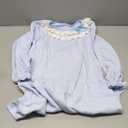 BANGSAUR Girls Cotton Dress, Lace Dress Girl Sleeping Gown 3-15 Years (6-7 Years, Skyway,long Sleeve)