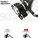 Rechargeable Headlamp 3000 Lumens, 5 Modes Head Lamp for Forehead Zoomable, Super Bright Headlamp for Adults Waterproof, 90° Adjustable