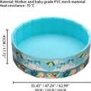 Folding Non Inflatable Swimming Pool, Home Swimming Pool, Mesh PVC Material, Suitable for Backyard Swimming Pool (Blue, 47inch)