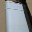 Procade 2Pack White Trash Can with Lid, Bathroom Trash Can with Gold Edge, Narrow Modern Garbage Can for Bedroom, Slim Plastic Trash Bin for Room,Kitchen, Living Room, Office,4 Gallon