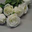 hailanbao White Artificial Roses with Long Stems, 12Pcs Realistic Roses Artificial Flowers, Faux Roses | Bulk Fake Flowers for Home Decor, Wedding Party Table Centerpieces, DIY Bouquet