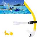 Focevi Swim Snorkel for Lap Swimming，No Loud gurgling Noise No Hurt Forehead No Slip Swimming Snorkeling Training for Adult/Kid/Youth,Swimmer Snorkle Center Mount Snorkel One-Way Purge Valve