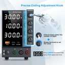 DC Power Supply Variable 0-30V 0-10A, Adjustable Switching Regulated Bench Power Supplies with Encoder Coarse & Fine Knob, 3.6A USB & Type-C Quick-Charge, OCP Overcurrent Protection
