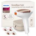 Philips Lumea 9000 Series IPL Hair Removal Device, Visible Permanent Laser Hair Reduction Done at Home, for Women & Men, SenseIQ Technology, 4 Attachments for Body, Face, Bikini & Underarms, BRI984/03