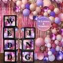 Ledido Black Transparent Balloon Boxes With 78 Letters Numbers, Letter Box for Baby Shower Clear Baby Box Black Balloon Boxes for Birthday, Bridal Shower, Graduation Prom Party Decoration, 7 PCS