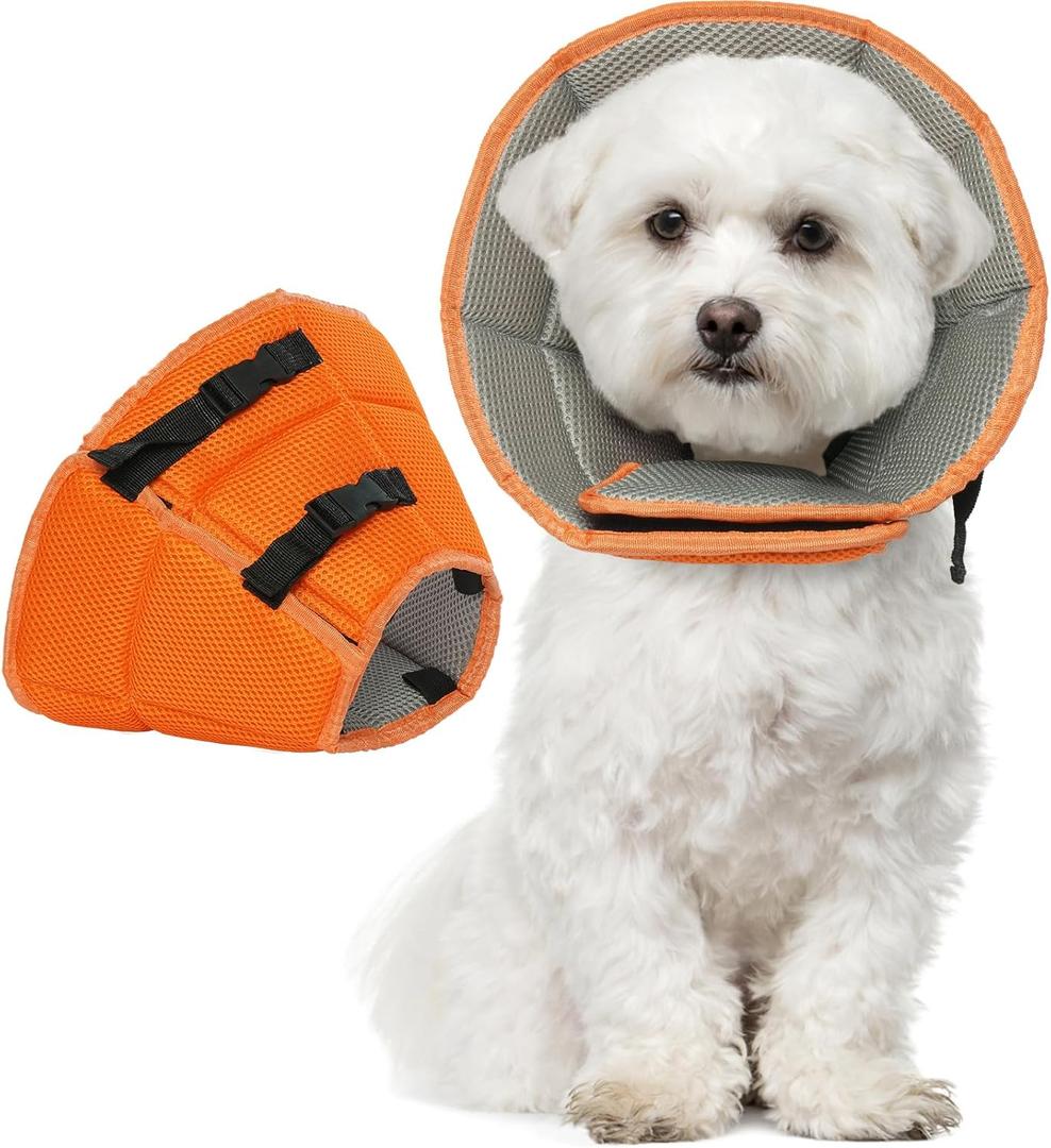 Dog Cone Collar After Surgery, Soft Cone for Small Dogs to Stop Licking, Adjustable Elizabethan Collar for Dogs, Lightweight Breathable Dog Recovery Cones for Wound Healing & Hot Spots Small