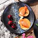 Japanese Dinner Plate Set of 4, 8 Inch Large Appetizer Plate Round Dessert or Salad Plate Ceramic Dinnerware Set Microwave Dishwasher Oven Safe