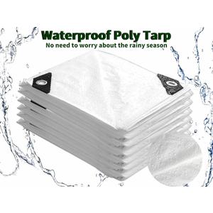 TARPAL 4x6 Feet White Tarp Waterproo Small tarps Multipurpose Protective Cover All Purpose Poly Tarps Cover for Firewood Outdoor Furniture etc